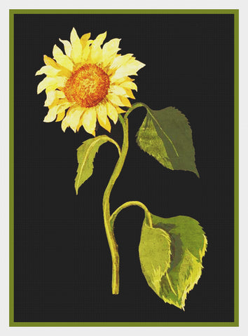 The Great Sunflower Flower by Mary Delany Counted Cross Stitch Pattern DIGITAL DOWNLOAD