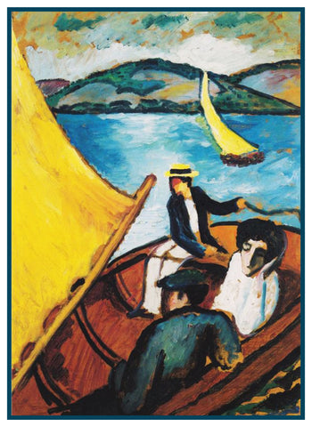 Sail Boat Rides by Expressionist Artist August Macke Counted Cross Stitch Pattern