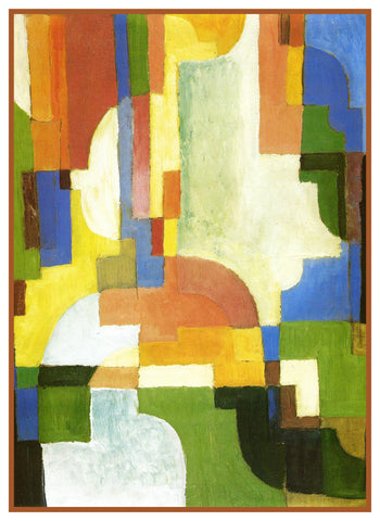 Colored Forms I by Expressionist Artist August Macke Counted Cross Stitch Pattern