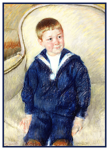 Portrait of the Young Master by American Impressionist Artist Mary Cassatt Counted Cross Stitch Pattern
