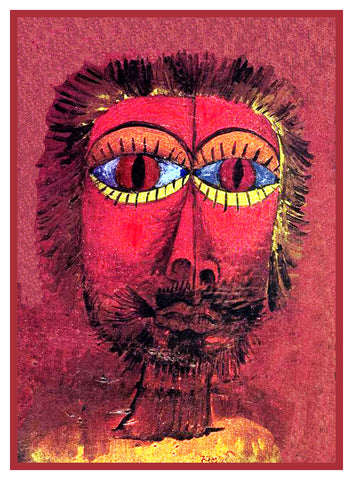 The Bandits Head by Expressionist Artist Paul Klee Counted Cross Stitch Pattern