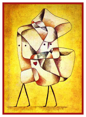 Siblings by Expressionist Artist Paul Klee Counted Cross Stitch Pattern