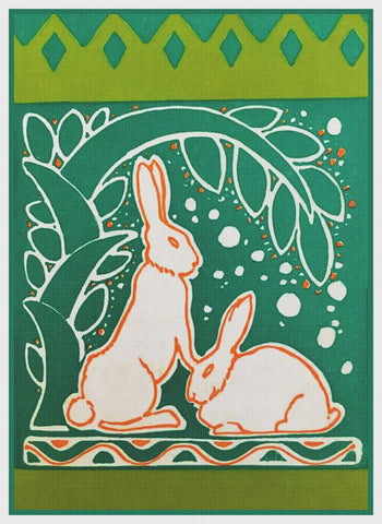 Art Nouveau Bunny Rabbit by Pedro De Lemos Counted Cross Stitch Pattern