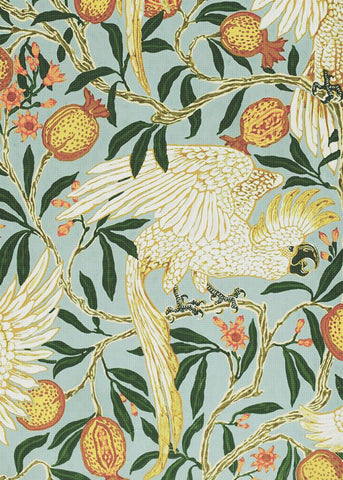 Cockatoo and Pomegranates by Arts and Crafts Artist Walter Crane Counted Cross Stitch Pattern DIGITAL DOWNLOAD