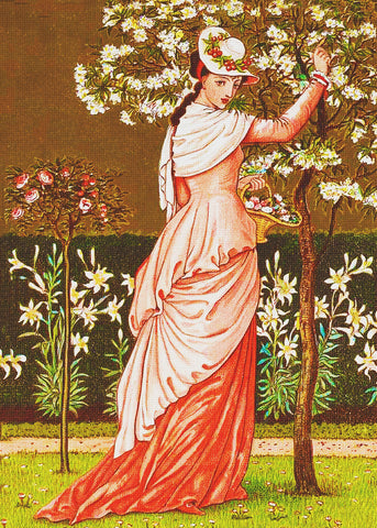 Victorian Valentine by Arts and Crafts Artist Walter Crane Counted Cross Stitch Pattern