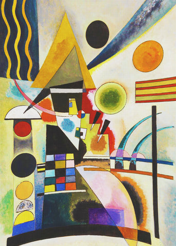 Swinging Abstract by Artist Wassily Kandinsky Counted Cross Stitch Pattern