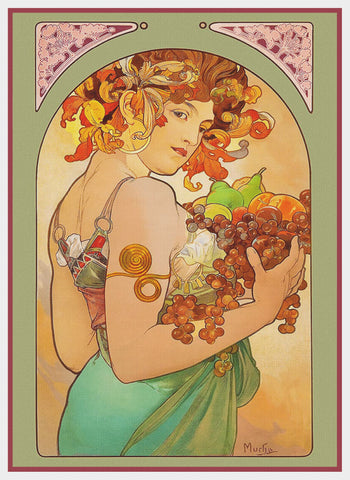 Fruit by Alphonse Mucha Counted Cross Stitch Pattern DIGITAL DOWNLOAD