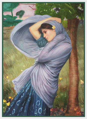 Boreas God of Wind inspired by John William Waterhouse Counted Cross Stitch Pattern