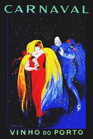 Carnaval Port Advertisement Art Leonetto Cappiello Counted Cross Stitch Pattern