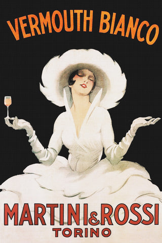Martini and Rossi Advertisement Art Leonetto Cappiello Counted Cross Stitch Pattern