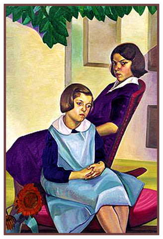 Country Sisters by Canadian Artist Prudence Heward Counted Cross Stitch Pattern