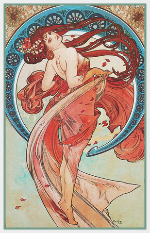The Arts Dance by Alphonse Mucha Counted Cross Stitch Pattern