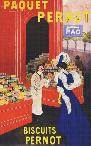 Pernot Biscuits Advertisement Art Leonetto Cappiello Counted Cross Stitch Pattern
