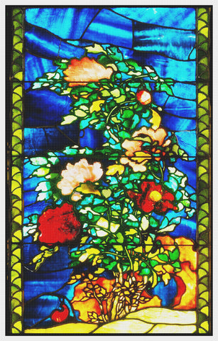 Peonies in the Wind inspired by John LaFarge Counted Cross Stitch Pattern