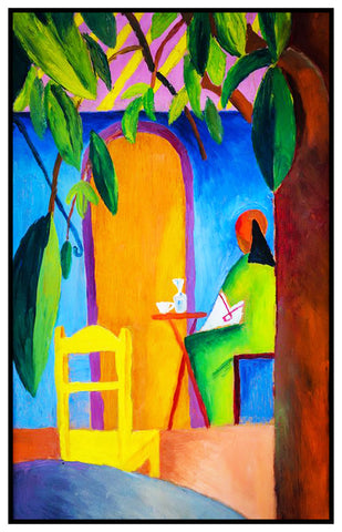 The Turkish Cafe 3 by Expressionist Artist August Macke Counted Cross Stitch Pattern DIGITAL DOWNLOAD