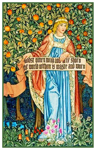 William Morris Summer Medieval Maiden Counted Cross Stitch Pattern
