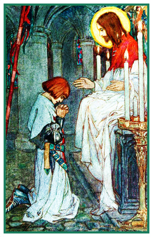PreRaphaelite Florence Harrison Look Listen Galahad Counted Cross Stitch Pattern