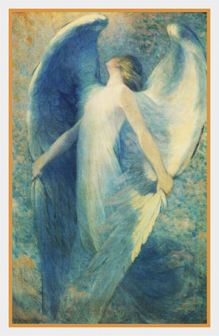 Dark Blue Angel by William Baxter Closson Counted Cross Stitch Chart Pattern DIGITAL DOWNLOAD