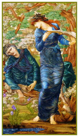 The Beguiling of Merlin by Arts and Crafts Edward Burne-Jones Counted Cross Stitch Pattern