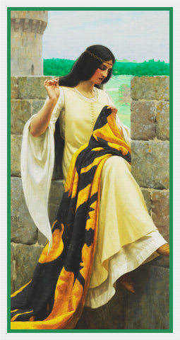 Medieval Stitching The Standard inspired by Edmund Blair Leighton Counted Cross Stitch Pattern