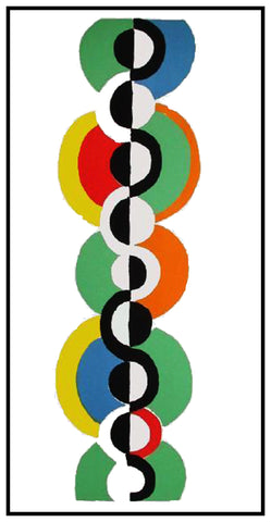 Endless Rhythm Geometric Cubism by Artist Robert Delaunay Counted Cross Stitch Pattern