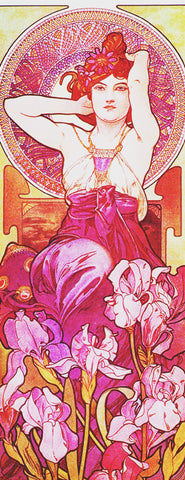 Amethyst Maiden by Alphonse Mucha Counted Cross Stitch Pattern