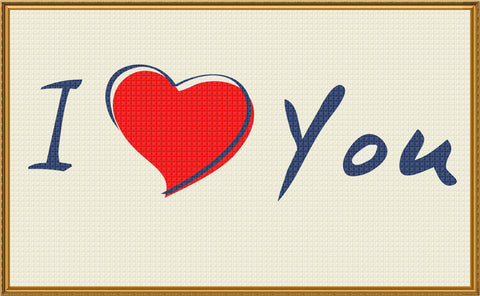 Contemporary Heart I Love You Sew So Simple Counted Cross Stitch Pattern