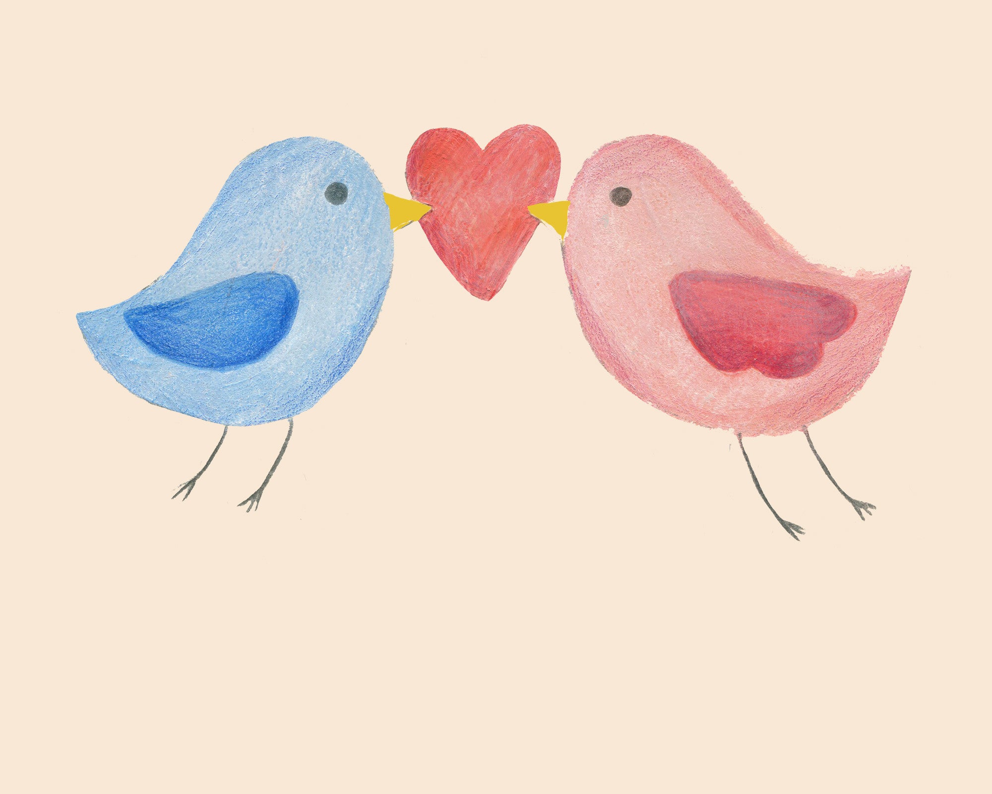 two birds in love drawing