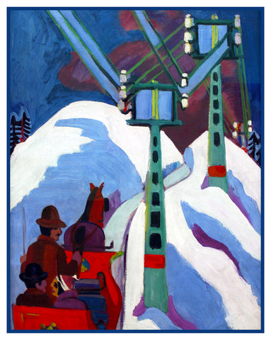 The Sleigh Ride by Ernst Ludwig Kirchner Counted Cross Stitch Pattern