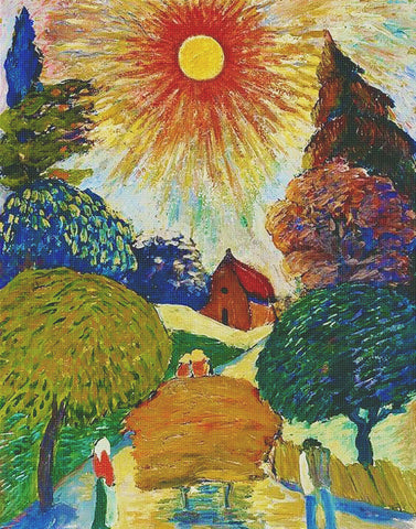 Russian Marianne Von Werefkin's Gleaming Sun on Hewagen Counted Cross Stitch Pattern
