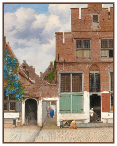 A Little Street in Delft by Johannes Vermeer Counted Cross Stitch Pattern