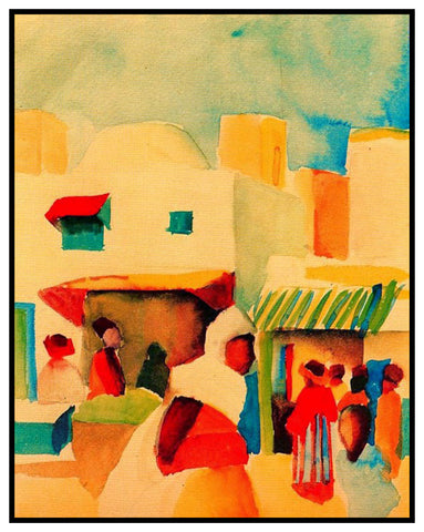 The Tunis Market by Expressionist Artist August Macke Counted Cross Stitch Pattern