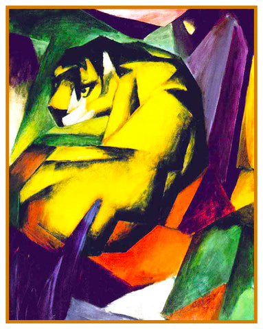 The Tiger by Expressionist Artist Franz Marc Counted Cross Stitch Pattern