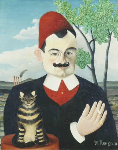 Self Portrait with His Cat by Henri Rousseau Counted Cross Stitch Pattern