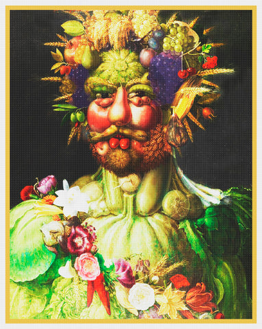 Giuseppe Arcimboldo Vertumnus Counted Cross Stitch Pattern