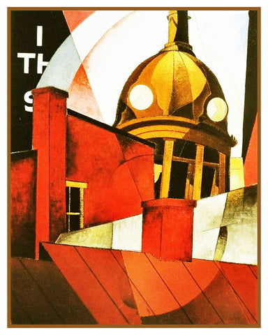 Welcome to Our City Cubist Precisionism by American Artist Charles Demuth Counted Cross Stitch Pattern