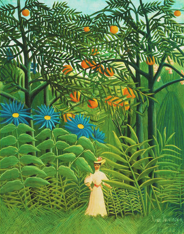 Woman in a Exotic Jungle by Henri Rousseau Counted Cross Stitch Pattern