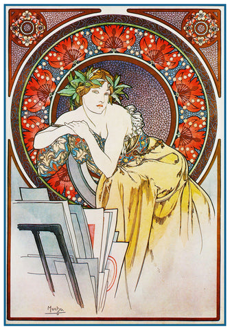 The Art Muse by Alphonse Mucha Counted Cross Stitch Pattern