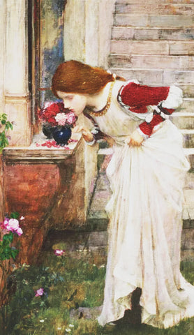Maiden at The Shrine inspired by John William Waterhouse Counted Cross Stitch Pattern