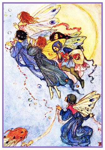 PreRaphaelite Florence Harrison Fairies Moonlight Counted Cross Stitch Pattern