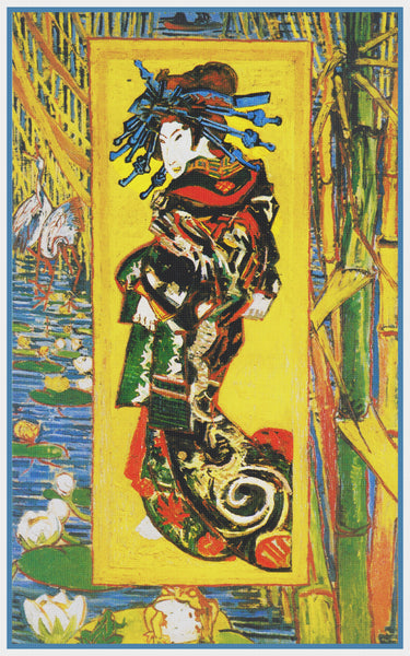 Japanese Geisha by Vincent Van Gogh Counted Cross Stitch Pattern | Orenco  Originals LLC
