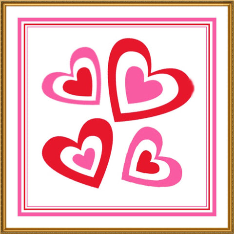 Colorful Valentine Hearts Love Sew So Simple Counted Cross Stitch Pattern