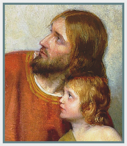 Jesus Christ Child Detail by Carl Bloch Counted Cross Stitch Chart  Pattern