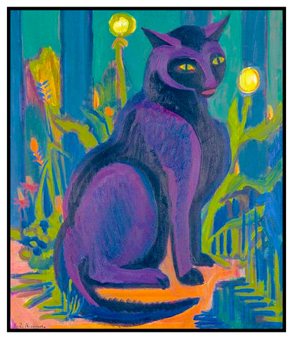 The Black Cat by Ernst Ludwig Kirchner Counted Cross Stitch Pattern