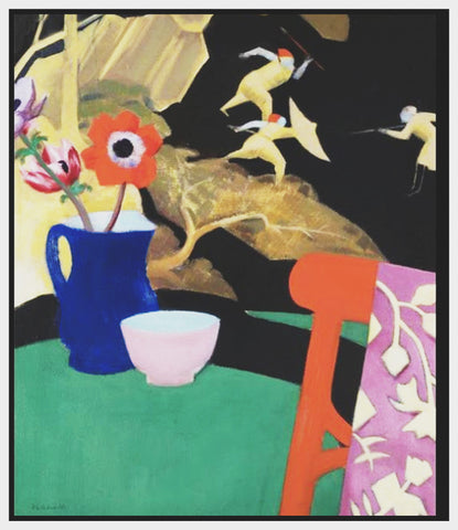 Wildflowers in Blue Jug Still Life by Francis Campbell Boileau Cadell Counted Cross Stitch Pattern