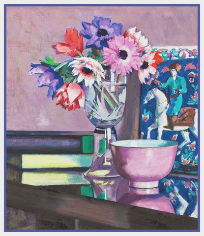Vase of Wildflowers Still Life by Francis Campbell Boileau Cadell Counted Cross Stitch Pattern