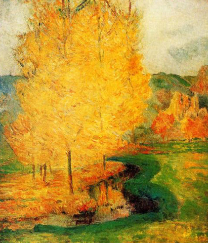 Gauguin's By the Stream in Autumn Counted Cross Stitch Chart Pattern DIGITAL DOWNLOAD