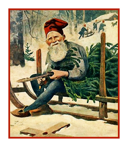 Santa Claus by Gerda Tiren Swedish Holiday Christmas Counted Cross Stitch Pattern