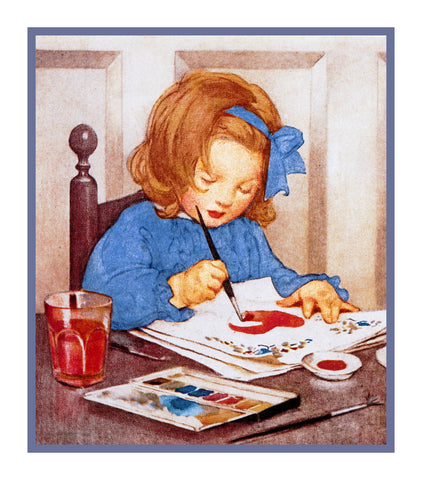 Painting a Valentine By Jessie Willcox Smith Counted Cross Stitch Pattern DIGITAL DOWNLOAD