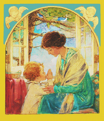 A Childs Prayer with Mama By Jessie Willcox Smith Counted Cross Stitch Pattern